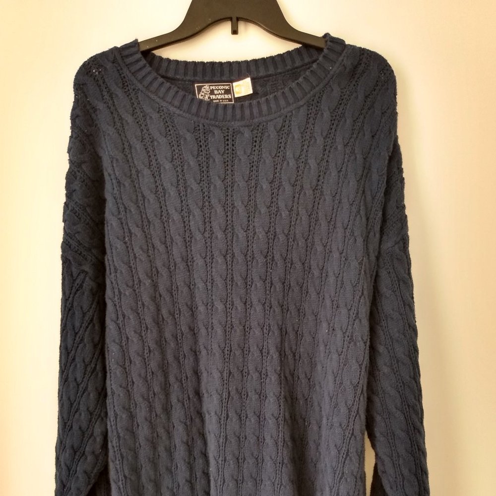 Navy Blue Cotton Sweater